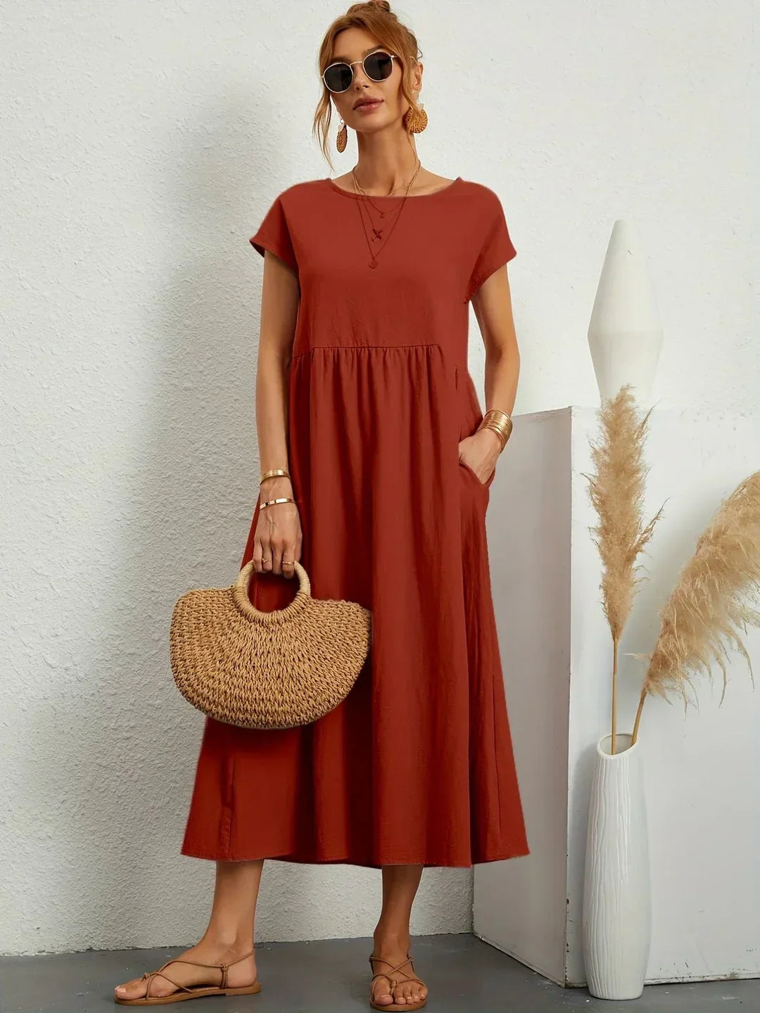 Gabrielle™ — Elegancia atemporal, vestido midi fluido