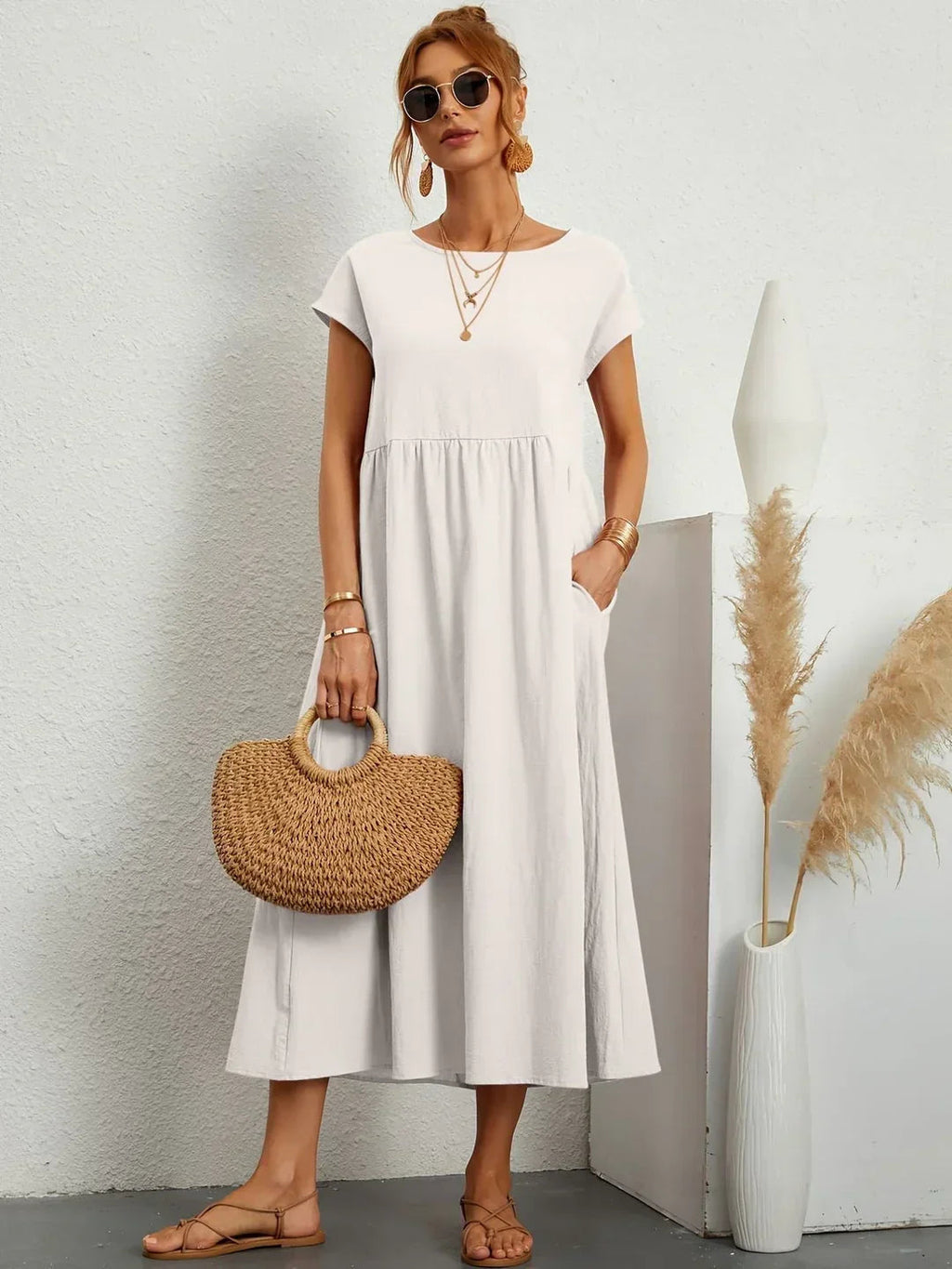 Gabrielle™ — Elegancia atemporal, vestido midi fluido