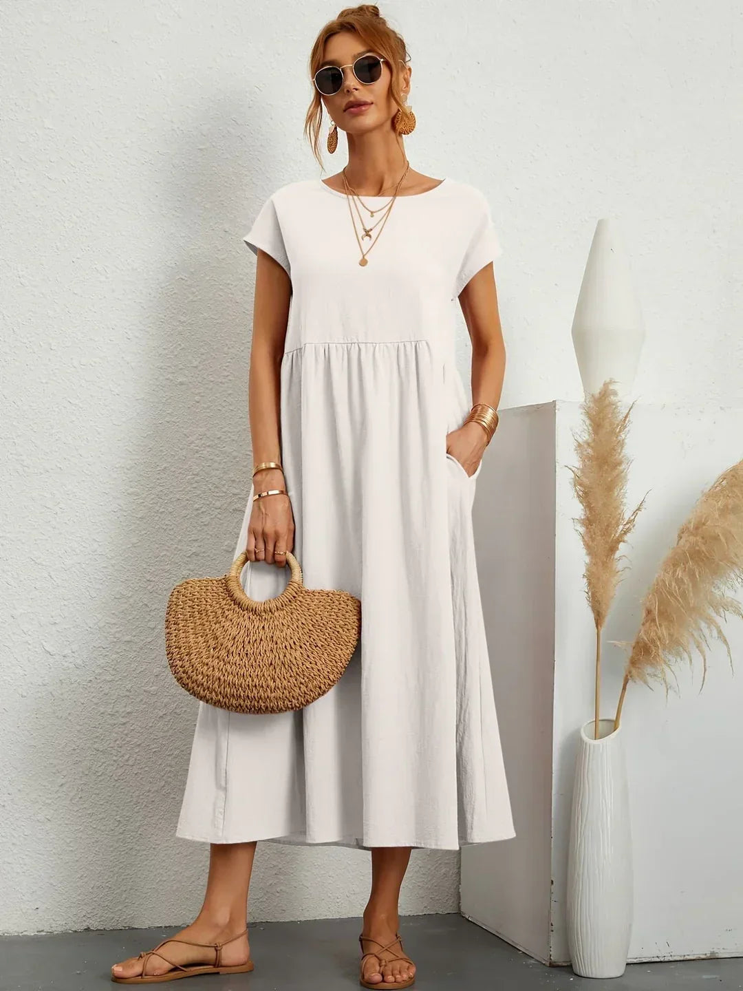 Gabrielle™ — Elegancia atemporal, vestido midi fluido