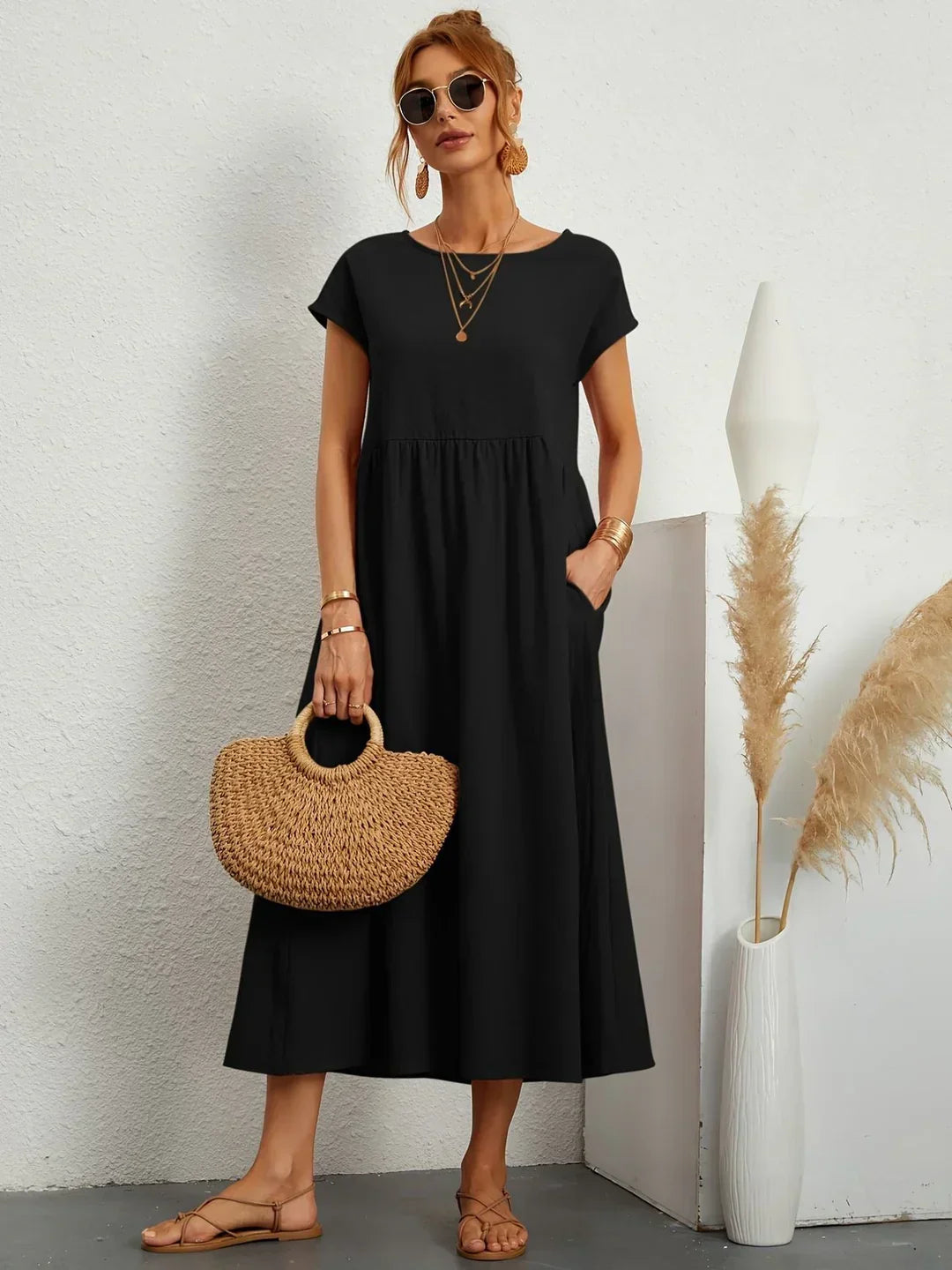 Gabrielle™ — Elegancia atemporal, vestido midi fluido
